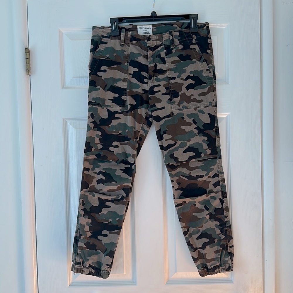 Nili Lotan Cropped Military Pant Brown Camoflauge - SZ 6